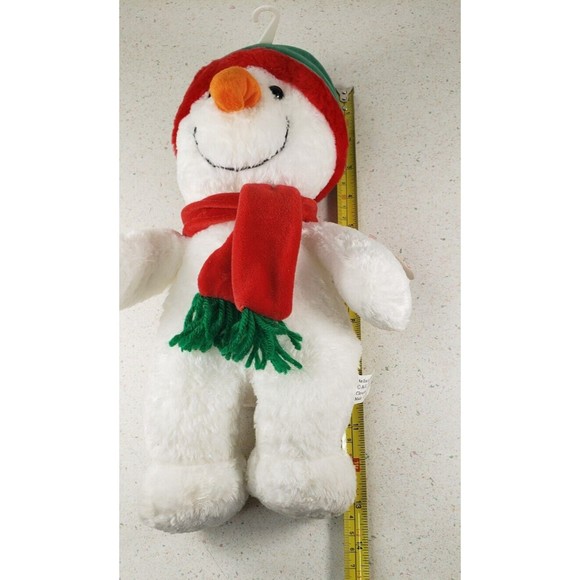 Snowman Plush 14" Green Winter Hat Red Scarf Exclusive Design From AGC Inc - Picture 12 of 12